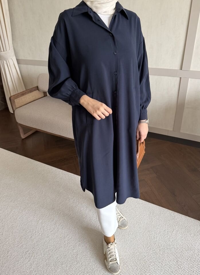 Tensel Modal Gömlek (Lacivert)