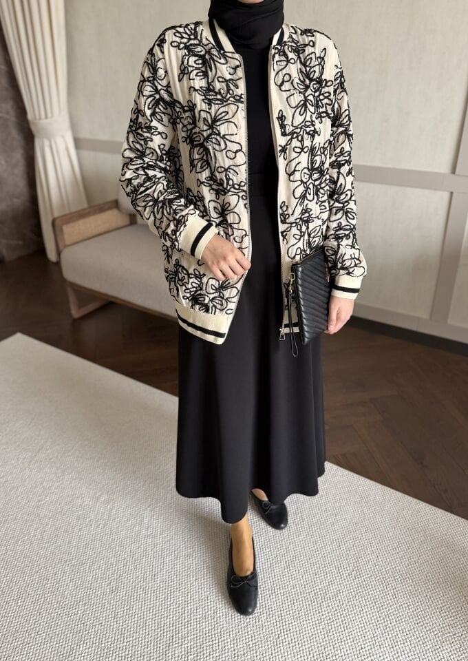 Nakışlı Şifon Ceket