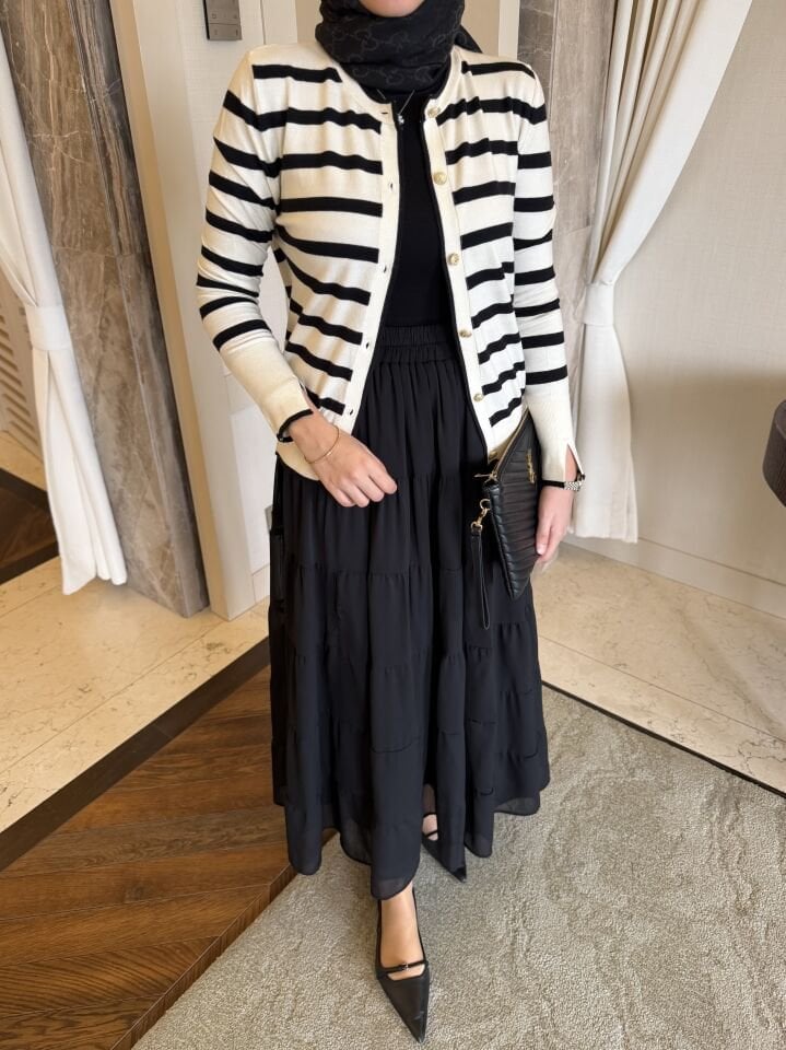 Çizgili Dore Hırka