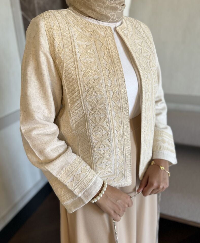 Bade Keten Ceket (Nakışlı)