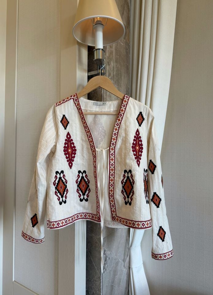 Etnik Detaylı Kimono Ceket
