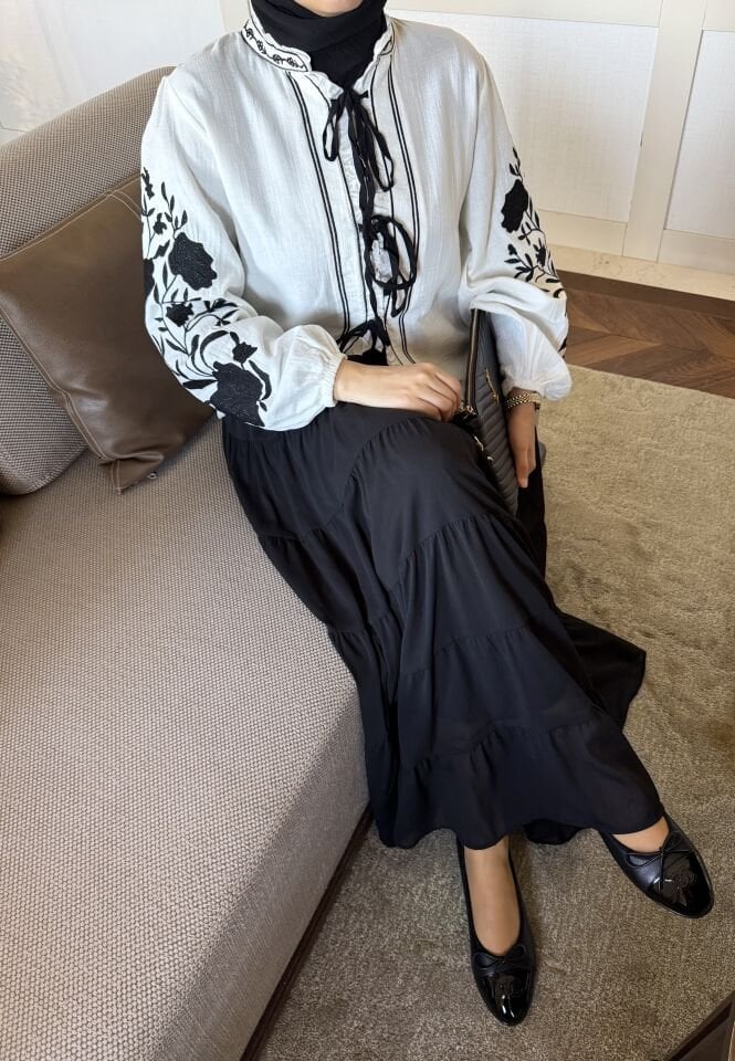 Bağlamalı Müslin Kimono
