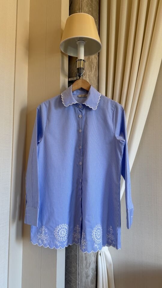 Linen Nakış Detaylı Gömlek