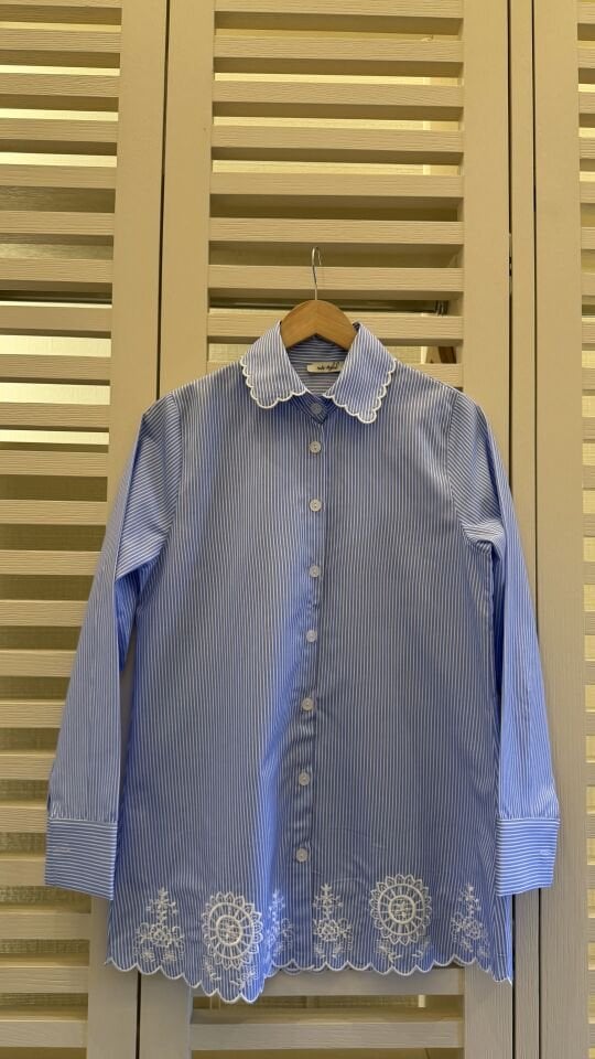 Linen Nakış Detaylı Gömlek