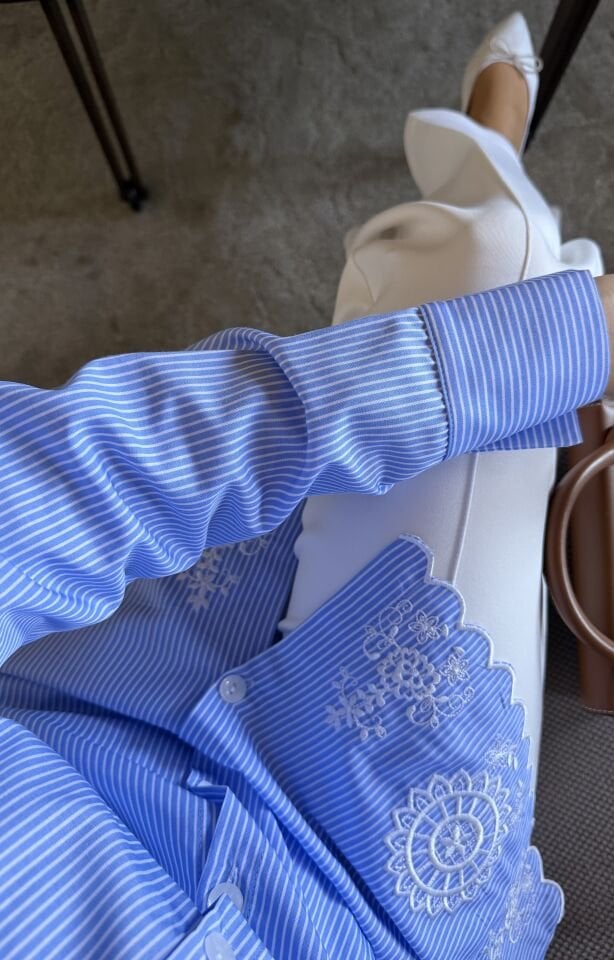 Linen Nakış Detaylı Gömlek