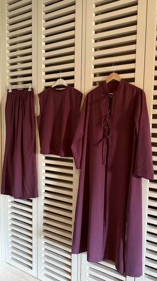 Ribbon Üçlü Takım (Bordo)