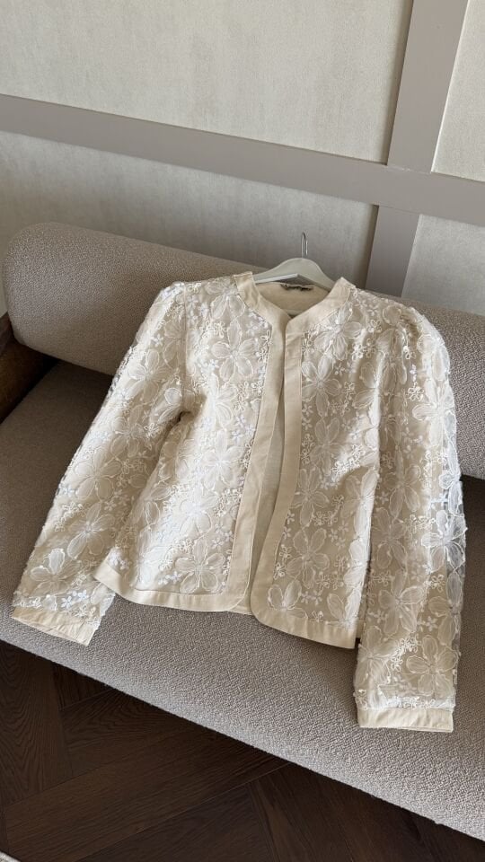 Rose Dantelli Keten Ceket