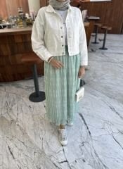 Talia Şifon Etek (Mint Yeşili)