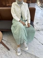 Talia Şifon Etek (Mint Yeşili)