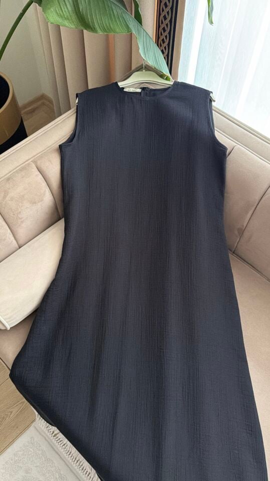 Hilla İkili Müslin Abaya Takım (Siyah Tonlar)