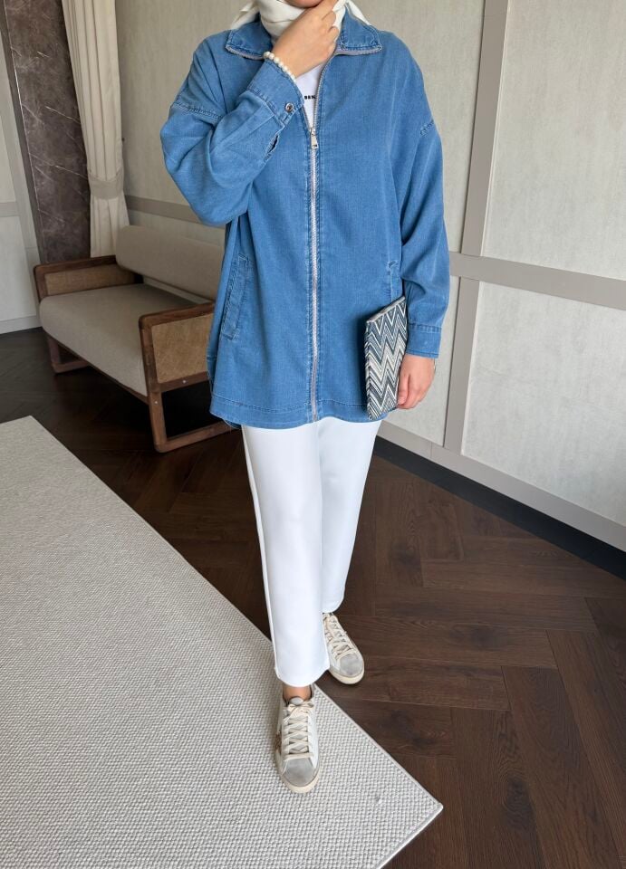 Tensel Denim Kap (Açık Mavi)