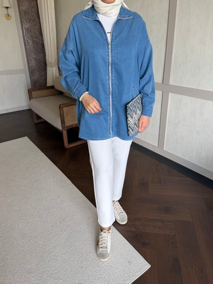 Tensel Denim Kap (Açık Mavi)