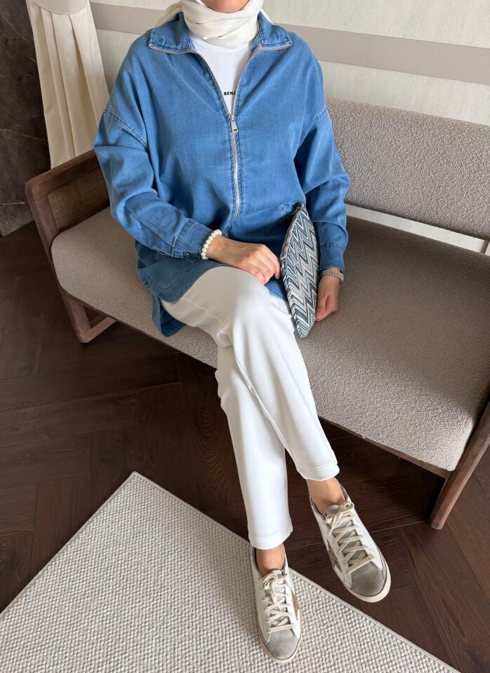 Tensel Denim Kap (Açık Mavi)