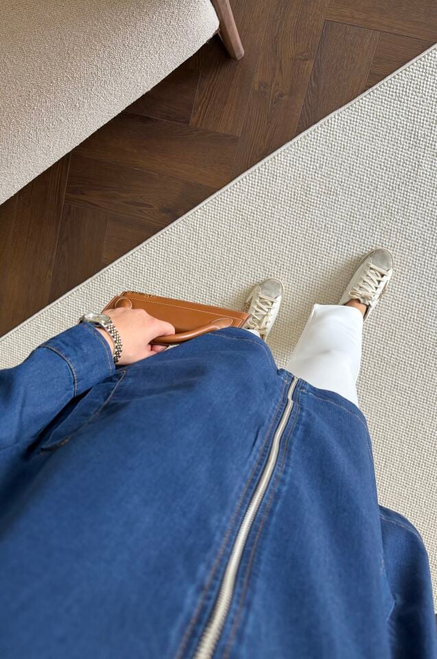 Tensel Denim Kap (Koyu Mavi)