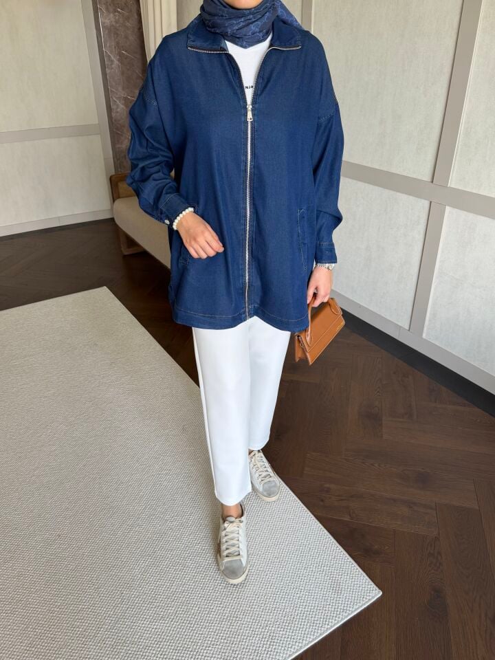 Tensel Denim Kap (Koyu Mavi)