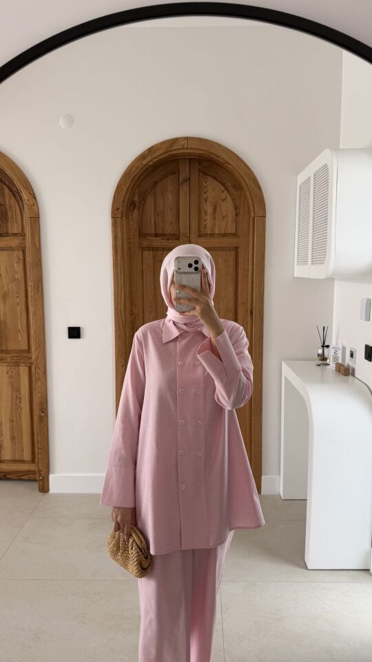 Luna Keten Takım (Toz Pembe)