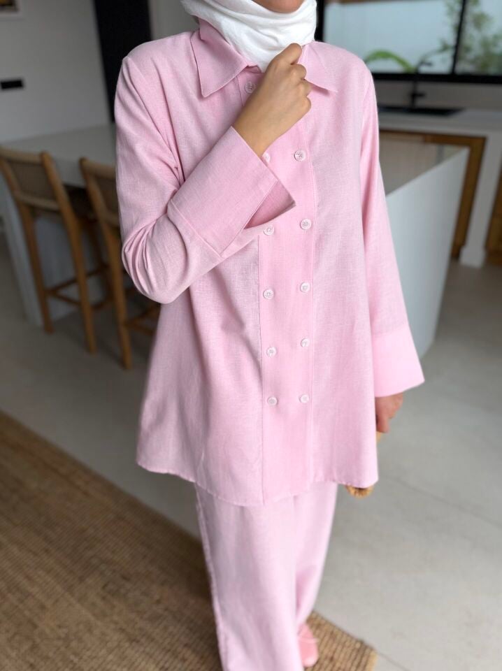 Luna Keten Takım (Toz Pembe)