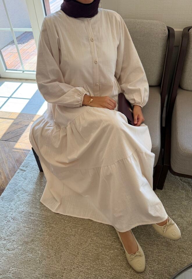 Lidya Elbise (Ekru)
