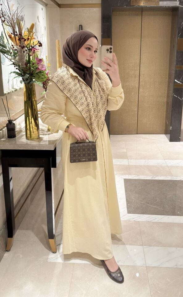 Şile Bezi Gömlek Elbise (Tereyağ Sarısı)