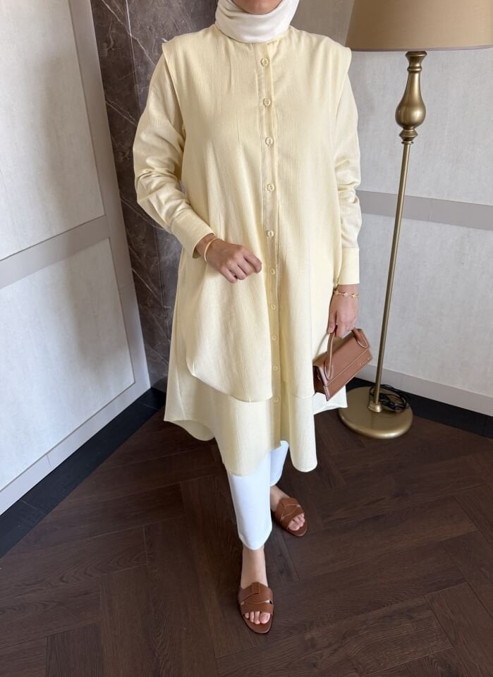 Nour Şile Bezi Tunik (Tereyağ Sarısı)