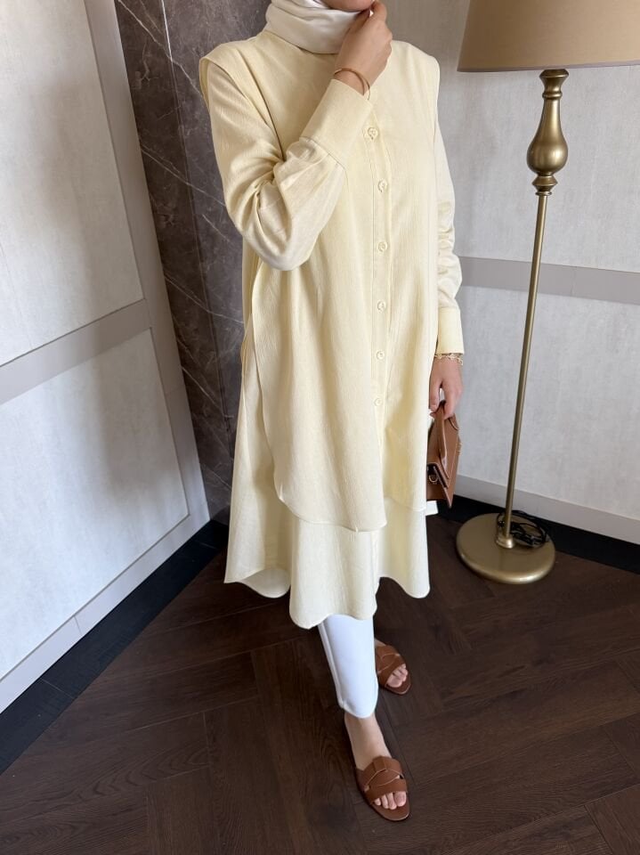 Nour Şile Bezi Tunik (Tereyağ Sarısı)