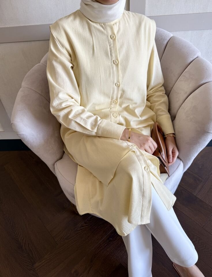 Nour Şile Bezi Tunik (Tereyağ Sarısı)