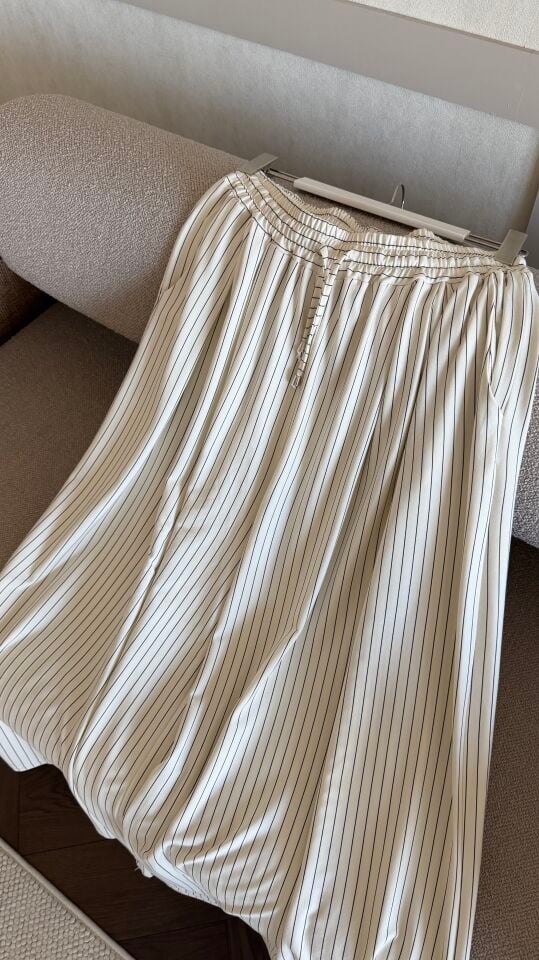 Relax Çizgili Modal Pantolon (Açık Renk)