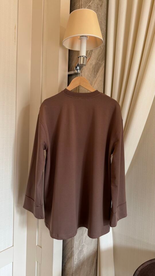 Dikiş Detaylı Basic Sweatshirt  (Toprak)