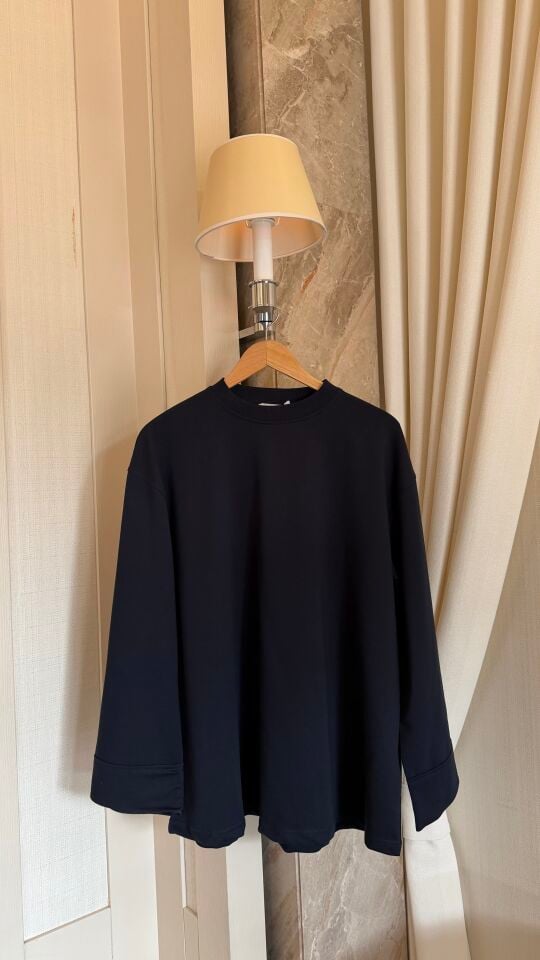 Dikiş Detaylı Basic Sweatshirt (Lacivert)