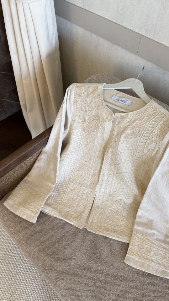 Bade Keten Ceket (Nakışlı)