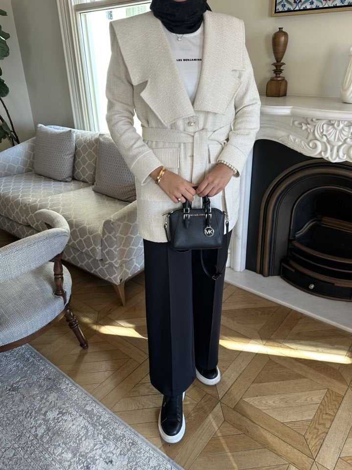 Dikiş İzli Scuba Bol Paça Pantolon (Siyah)