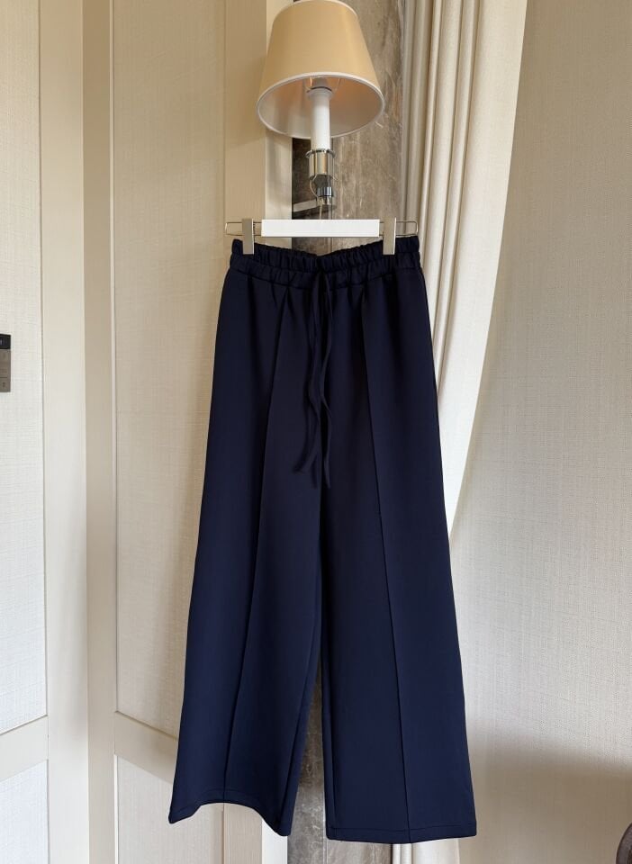 Dikiş İzli Scuba Bol Paça Pantolon (Lacivert)