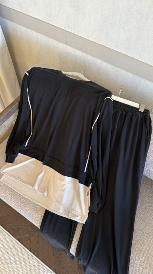 Penye Detaylı Modal Takım (Siyah)