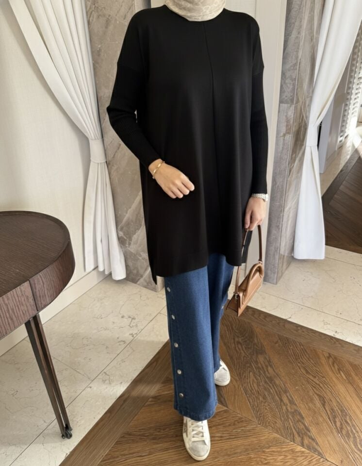 Siyah Merserize Tunik