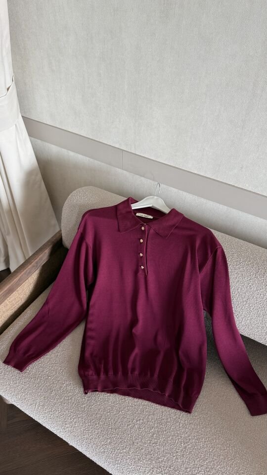 Polo Yaka Merserize Kazak (Bordo)