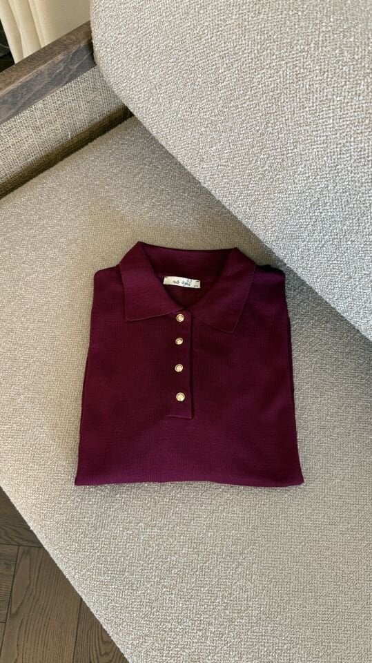 Polo Yaka Merserize Kazak (Bordo)