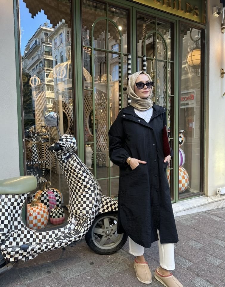Celin Trenç Kap (Siyah)