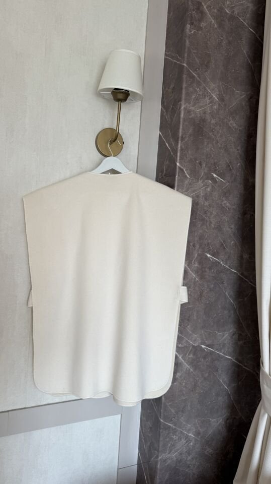 Çıt Çıtlı Kaşe Yelek (Ekru)