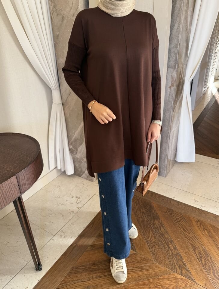 Çikolata Kahve Merserize Tunik