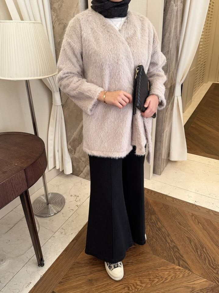 İspanyol Bol Paça Kot Pantolon (Siyah)