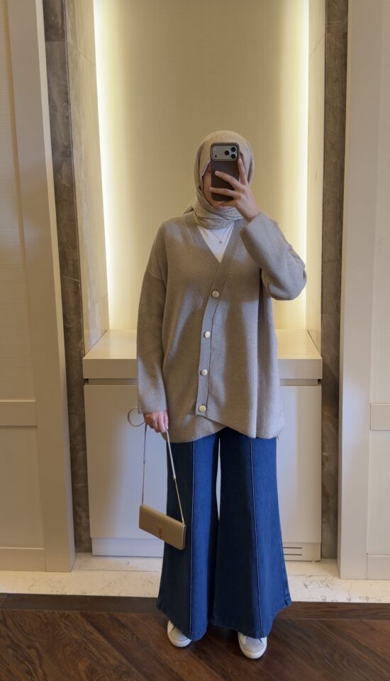 İspanyol Bol Paça Kot Pantolon (Mavi)