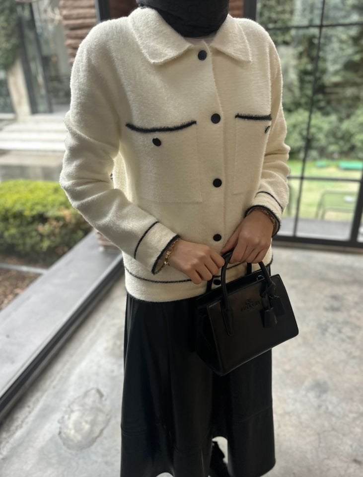 Premium Angora Hırka (Kırık Beyaz)